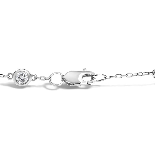 Contemporary 14K White Gold 1/2 Cttw Diamond by Yard Bracelet For Sale - Image 3 of 4