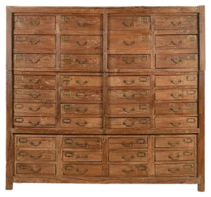 Large Wooden Cabinet with 40 Drawers