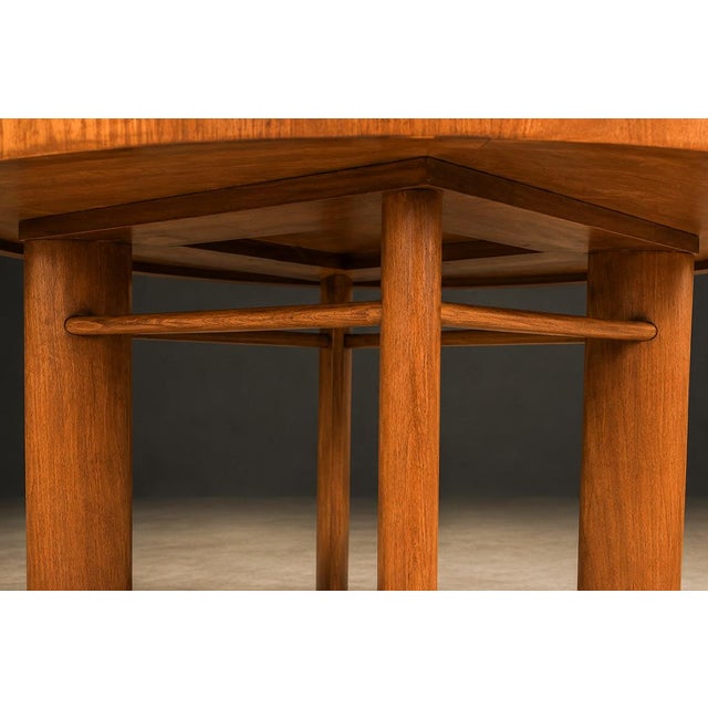 Round Dining Table in Caviúna Wood by Joaquim Tenreiro, Brazil, 1950s For Sale - Image 9 of 17