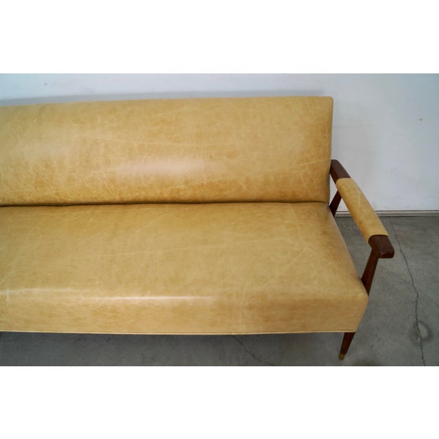 1950’s Mid-Century Modern Leather Lounge Sofa For Sale - Image 9 of 12