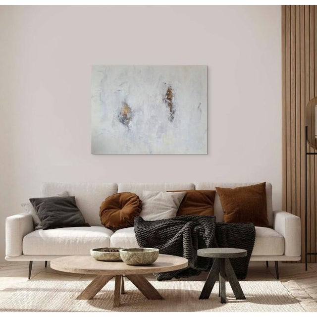 Large Modern Original Abstract Neutral Bronze Gold Painting For Sale - Image 14 of 16