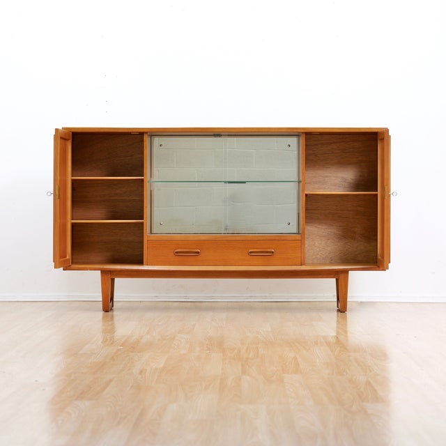 Mid-Century Modern 1960s Mid Century Teak China Display Cabinet Sideboard by Jentique Furniture, Attributed For Sale - Image 3 of 8