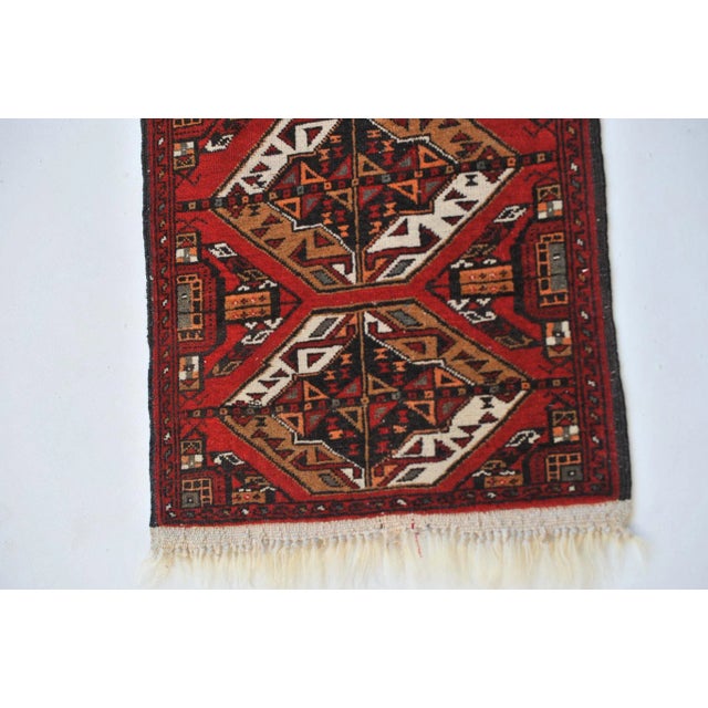 1960s Vintage Red, Black & Camel Rug, 1.8 x 3.10 For Sale - Image 5 of 11