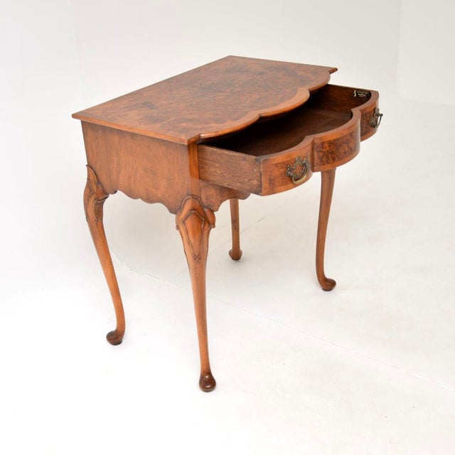 Antique Console Table in Burr Walnut, 1900 For Sale - Image 4 of 11