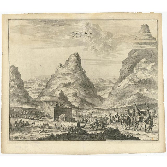 Mount Sinai with St. Catherines Monastery and Bedouins, 1680, Paper For Sale - Image 3 of 6