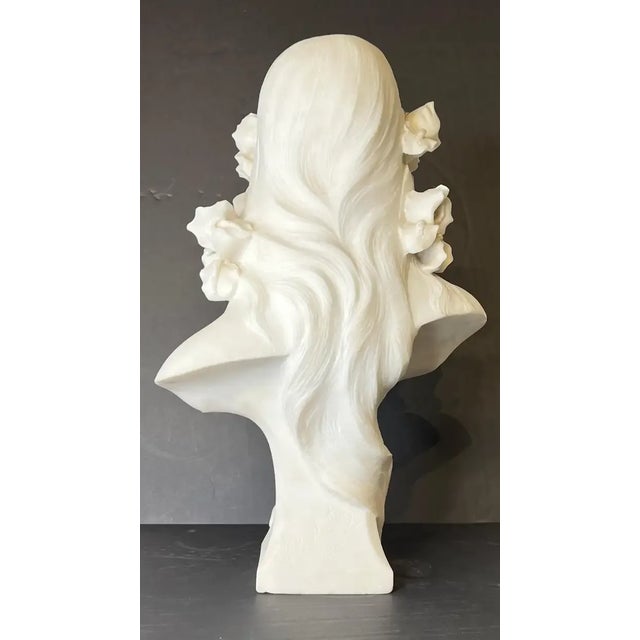 Late 19th Century Late 19th Century French Art Nouveau Period Marble Bust of Female Beauty For Sale - Image 5 of 10