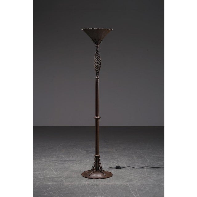 Art Nouveau Wrought Iron Standing Lamp For Sale - Image 14 of 15