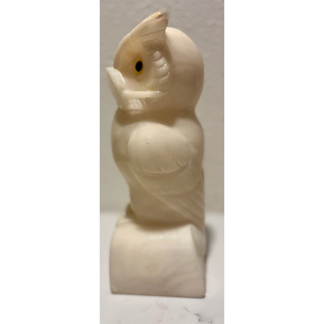 Mid 20th Century Mid-20th Century Modern Italian Alabaster Owl Figure For Sale - Image 5 of 8