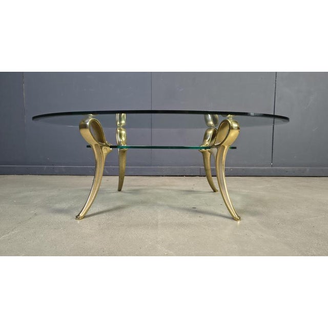 Brass and Glass Coffee Table, 1970s For Sale - Image 6 of 13