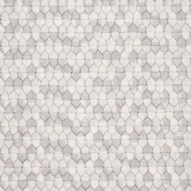 Traditional Sample - Schumacher Ivins Embroidery Fabric, Gray For Sale - Image 3 of 3
