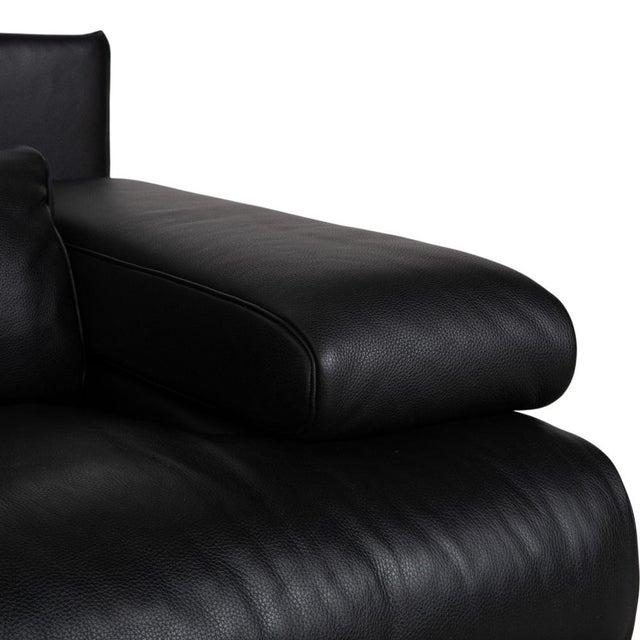 Animal Skin Model 6500 2-Seater Sofa in Black Leather from Rolf Benz For Sale - Image 7 of 14