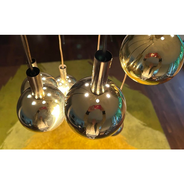 Gold Cascade Pendant Light in Brass from Staff Leuchten, 1970s For Sale - Image 8 of 18