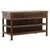 Richly grained walnut brown finish mango wood kitchen island with hand-fitted tendu marble inset top. The softly framed...