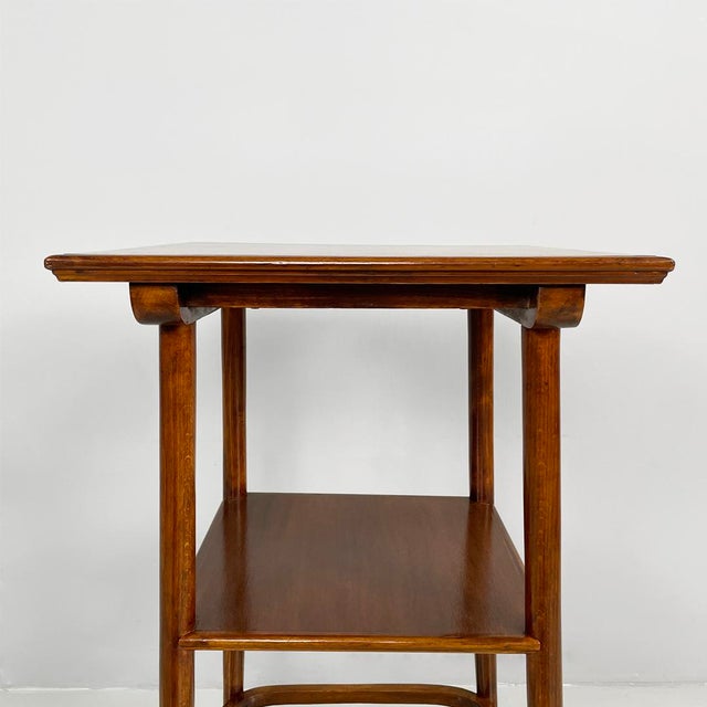 Brown Art Deco Italian Square Wooden Pedestal, 1920s For Sale - Image 8 of 15