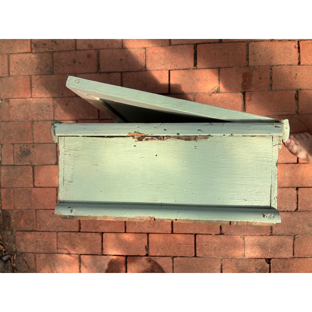 1950s 1950s Rustic Hanging Painted Wooden Cabinet For Sale - Image 5 of 8