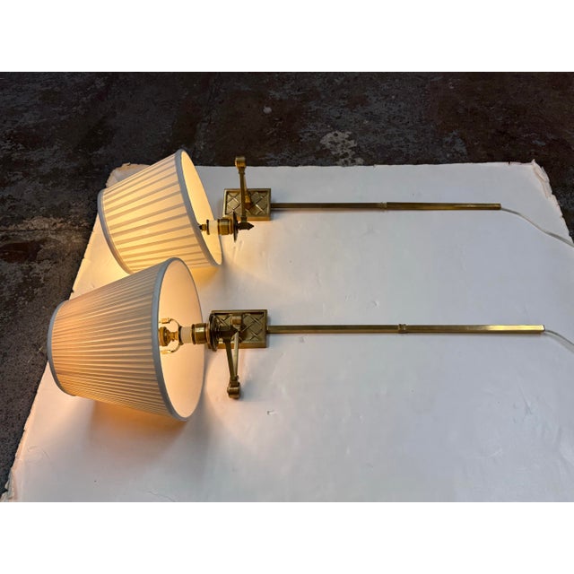 2010s Alexa Hampton for Visual Comfort Signature Collection Gene Swing Arm Sconces, Pair For Sale - Image 5 of 12