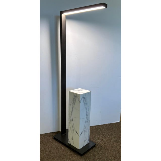 Revelation Modern Carrara Marble Illume Drinks Table/Floor Lamp For Sale - Image 4 of 4