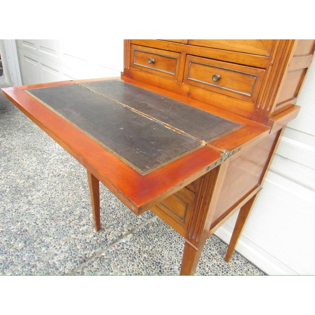 Brown Antique French Fruitwood Secretary Desk For Sale - Image 8 of 18