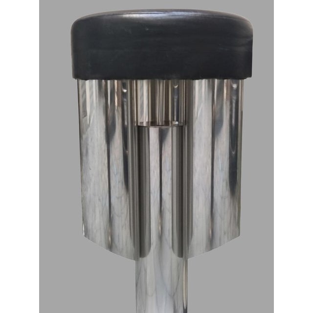Metal Chrome and Leather Bar Stools, Italy, 1970s, Set of 2 For Sale - Image 7 of 13