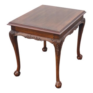 Vintage Lane Furniture Co. Chippendale Style Carved Mahogany Side Table, 20th Century For Sale