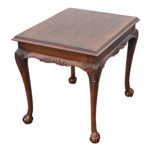 Vintage Lane Furniture Co. Chippendale Style Carved Mahogany Side Table, 20th Century
