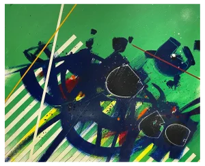 Yvan Moscatelli, Abstract Composition 2, Oil on Wood, 1994