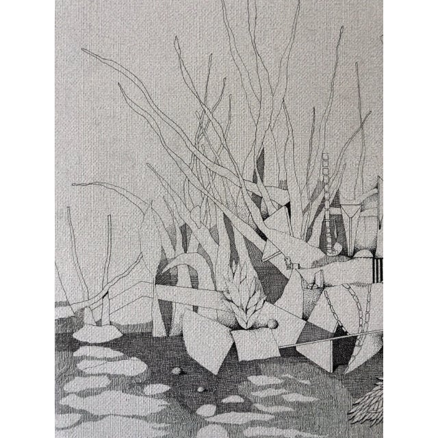 Abstract Jacob Elhanani Abstract Landscape Oil Painting, 1972 For Sale - Image 3 of 6