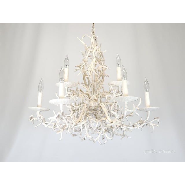 Fabulous MCM Palm Beach 1960s 9 Arm 9 Light CORAL Iron Tole (Heavy) Chandelier Fabulous MCM Palm Beach 1960s 9 Arm 9 Light...