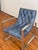 Modern Leather Accent or Club Chair with supple indigo leather balanced with sturdy metal arms and frame. Very comfortable...