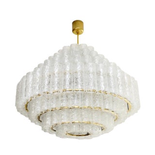 7-Tier Ice Glass Chandelier by Doria Leuchten, 1960s For Sale