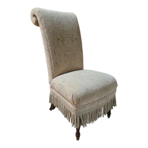 1990s Vintage New Old Stock High Back Upholstered Chair