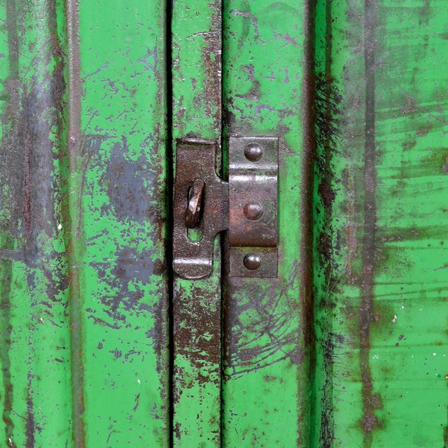 Vintage Industrial Green Locker, 1950s For Sale - Image 12 of 14