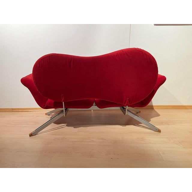 Brown Red Convertible Sofa attributed to Bonaldo, 1980s For Sale - Image 8 of 18