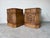 Beautiful pair of vintage Hollywood Regency style nightstands featuring richly carved cabinet doors with ornate scrollwork...