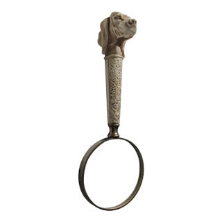 Vintage Figural Dog Head Magnifying Glass For Sale