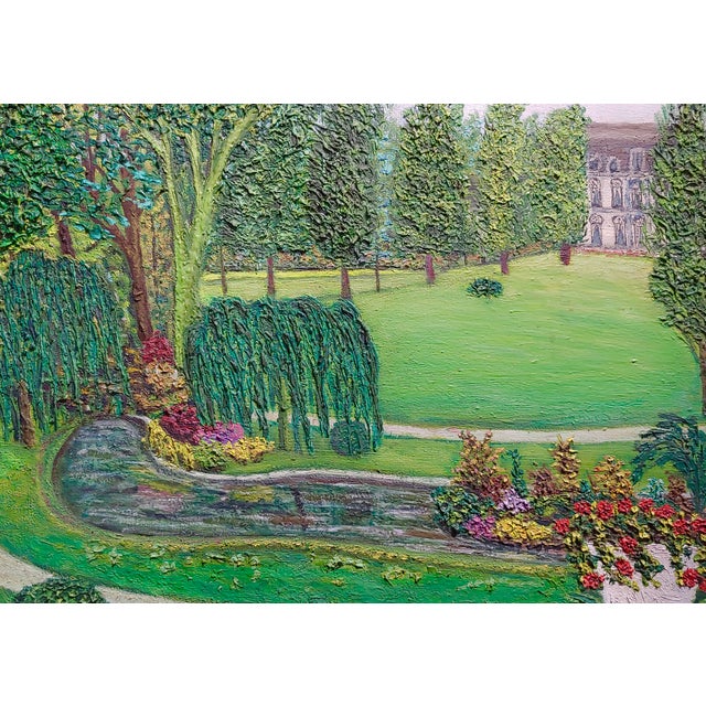 1940s Vintage Jean Busquets Garden Landscape Oil Painting Chairish