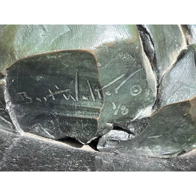 1980s Bart Walter’s (American 20th Century ) Bronze Turkey Sculpture on Marble Pedestal. Signed 1 of 8 For Sale - Image 10 of 10