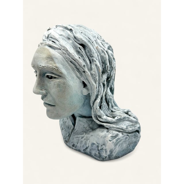 Figurative Vintage Ceramic Sculpture of a Woman For Sale - Image 3 of 7