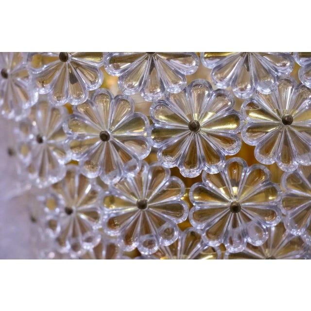 Metal Wall Sconces with Crystal Flowers in the style of Emil Stejnar, Vienna, 1950s, Set of 2 For Sale - Image 7 of 9