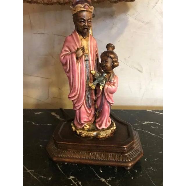 Chinese-Style Porcelain Table Lamp, 1950s For Sale - Image 4 of 12