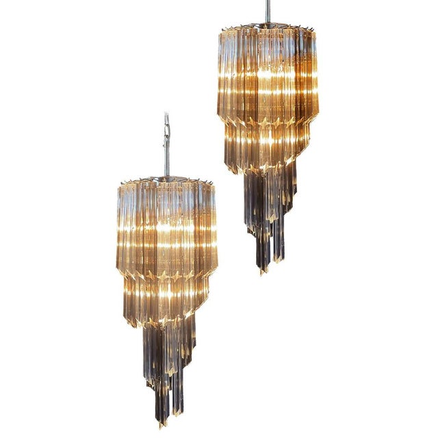 Murano Glass Quadriedri Prisms Chandelier, 1980s For Sale - Image 17 of 18