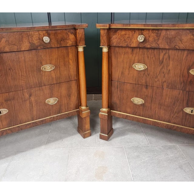 Empire Chests of Drawers in Walnut and High-Class Briar, 1810, Set of 2 For Sale - Image 12 of 14
