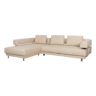 Leather Brand Face Corner Sofa in Beige with Manual Function from Ewald Schillig For Sale