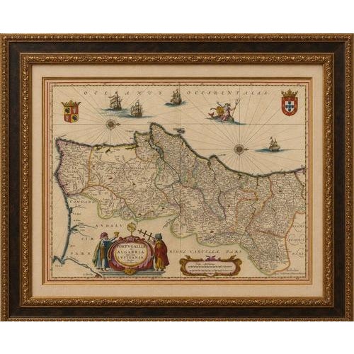 Blaeu Map of Portugal – Portugallia et Algarbia, Antique Iberia Map, 1642 A highly decorative and historically important...