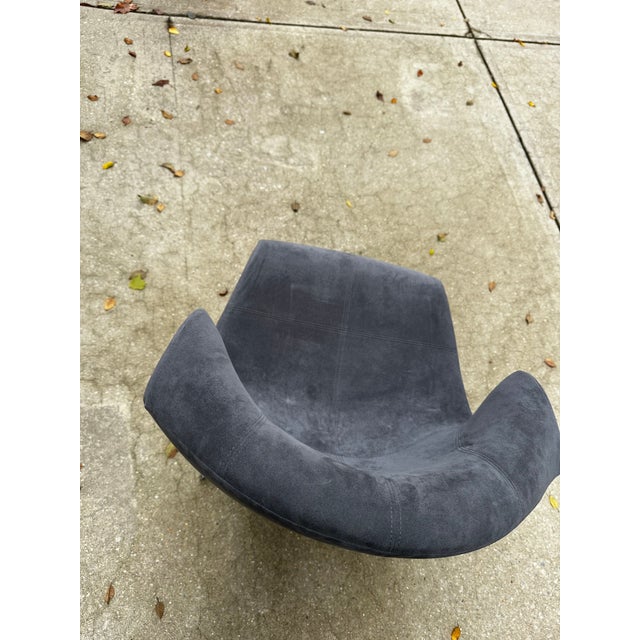 2000 - 2009 Ligne Rose Alster Alster Chair in Gray Suede For Sale - Image 5 of 10