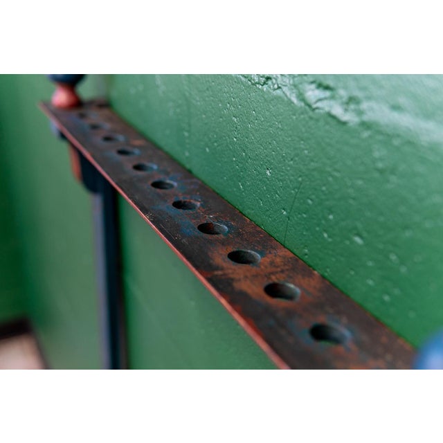 Incredibly Unique American 19th Century Painted Pool | Billiard | Snooker Cue Rack For Sale - Image 16 of 16