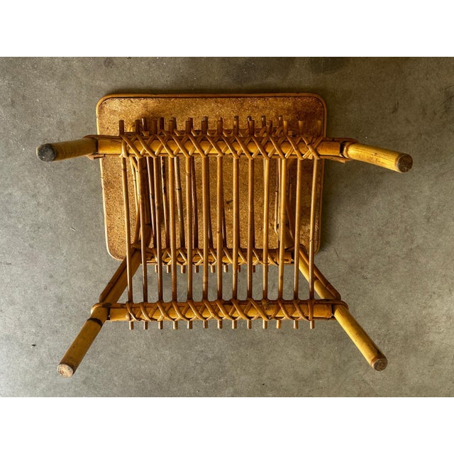Vintage Bamboo and Rattan Side Table with Magazine Rack, 1970s For Sale - Image 13 of 16