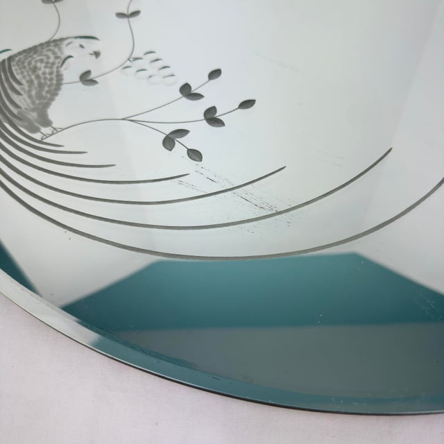 1944 Frameless Etched Parrot Mirror by Donnelly Kelley For Sale - Image 6 of 12