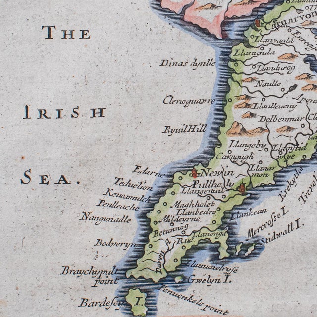 Antique Dual Sided Carnarvonshire Map, Atlas Excerpt, North Wales, Cartography For Sale - Image 10 of 12