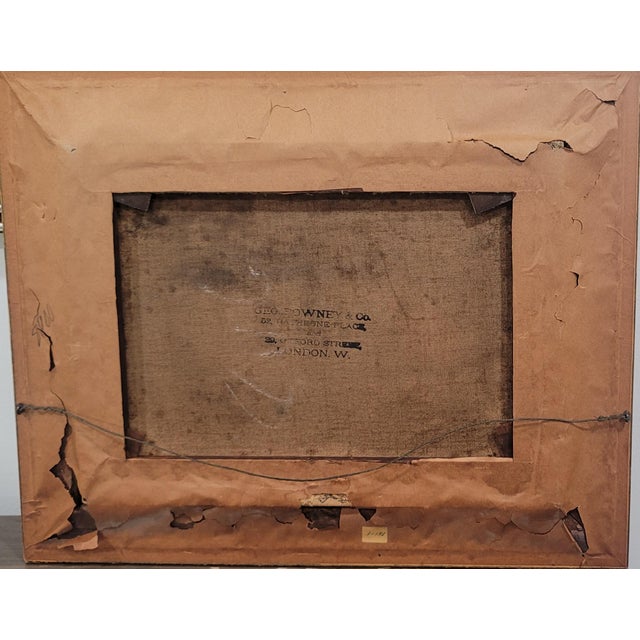 Textile Antique Original Oil Painting English Tudor House Landscape by William Yale Circa 19th Century For Sale - Image 7 of 12